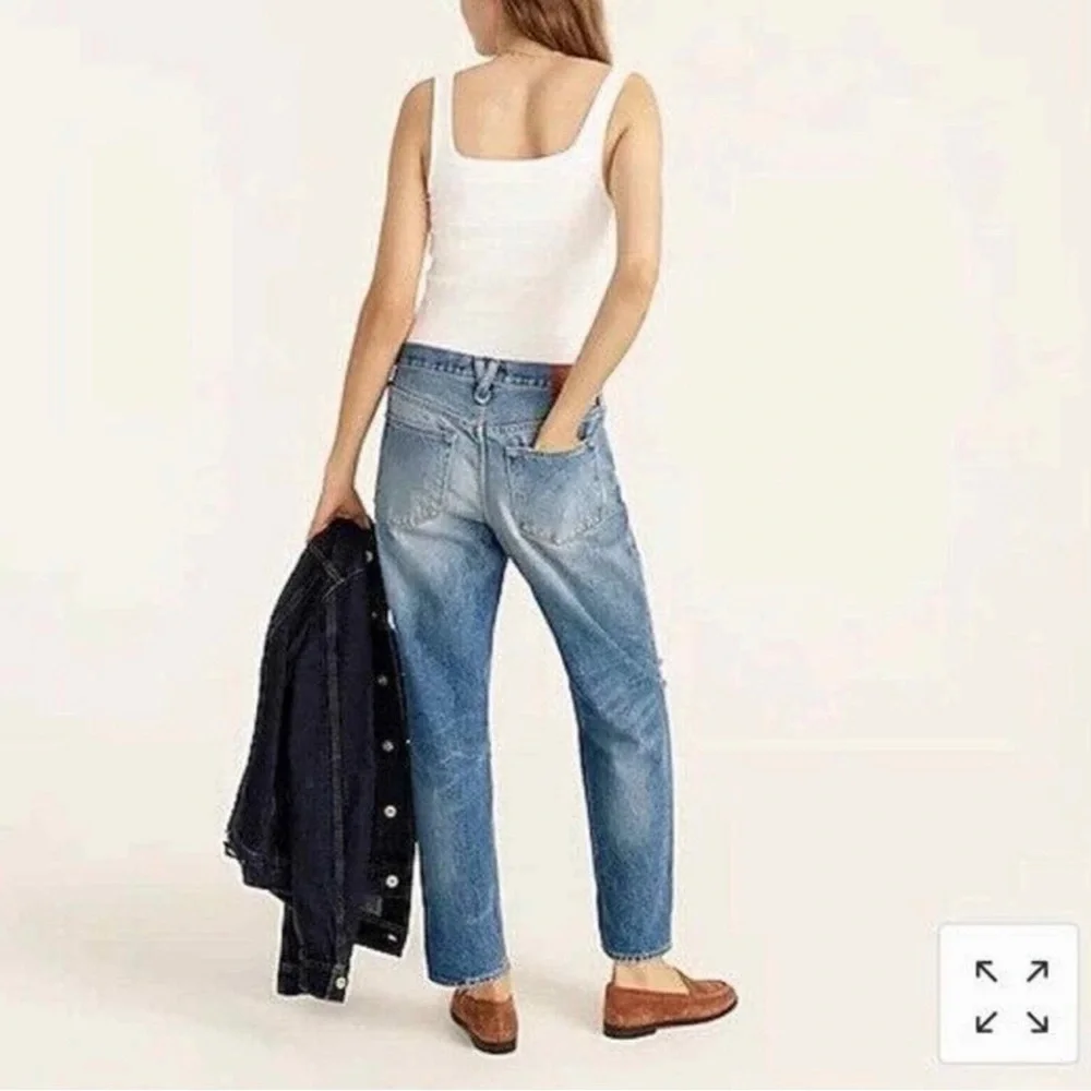 J Crew Slouchy Boyfriend Jeans 28 90s Distressed Medium Wash Spring Capsule